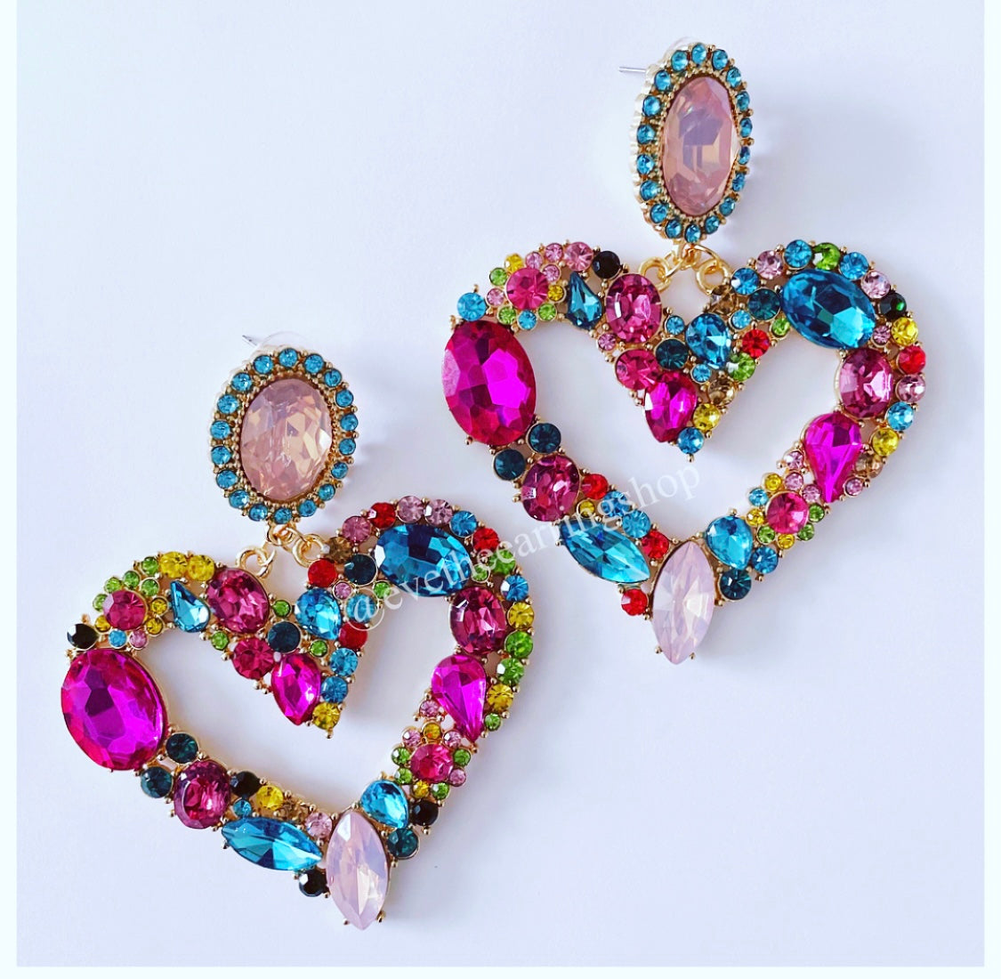 Alessandra Rhinestone Valentines Earrings (Large)