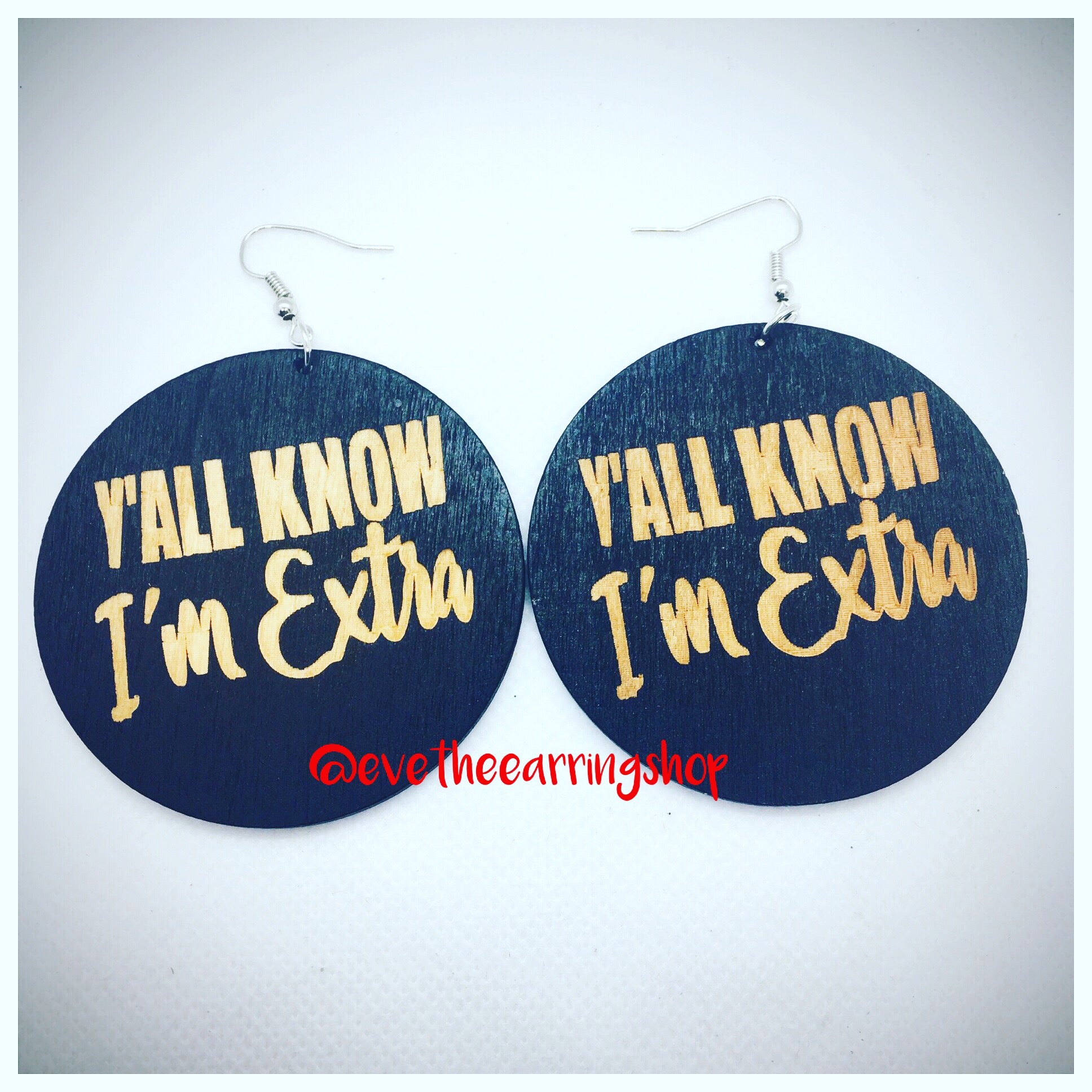 Boucles d'oreilles en bois "Je suis Extra"
