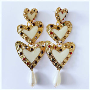 Adrianna Triple Heart Earrings