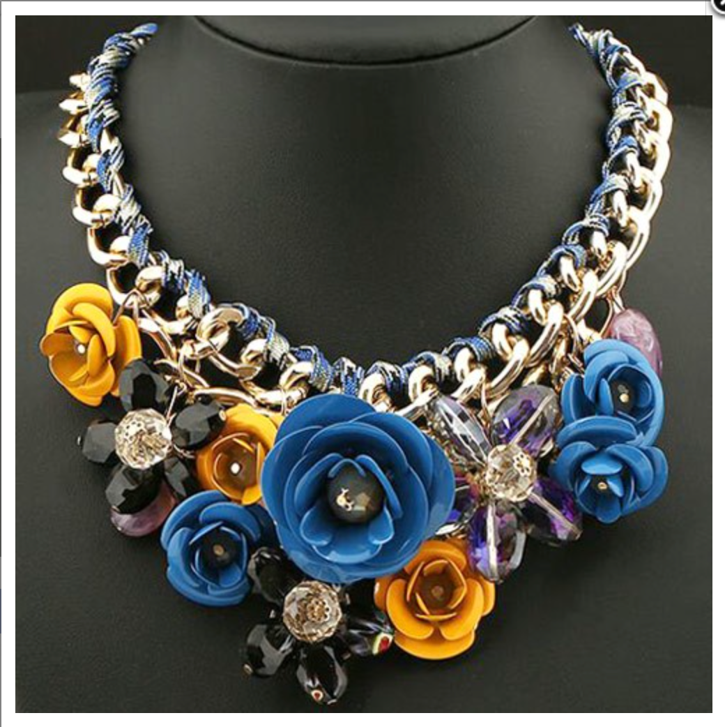 Chunky Flower Neck Piece (Assorted Colours)