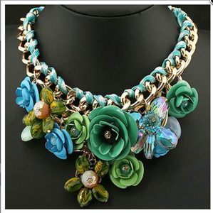Chunky Flower Neck Piece (Assorted Colours)