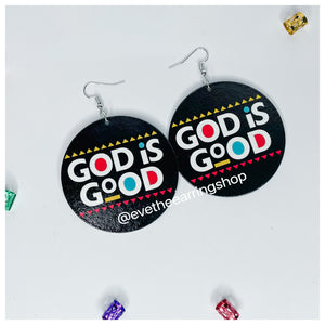 "GOD is good" Wooden Earrings