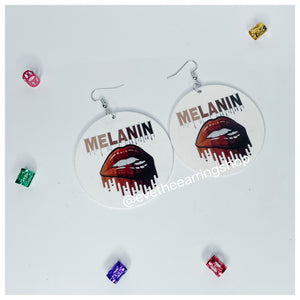 It's All About The Melanin" Wooden Earrings