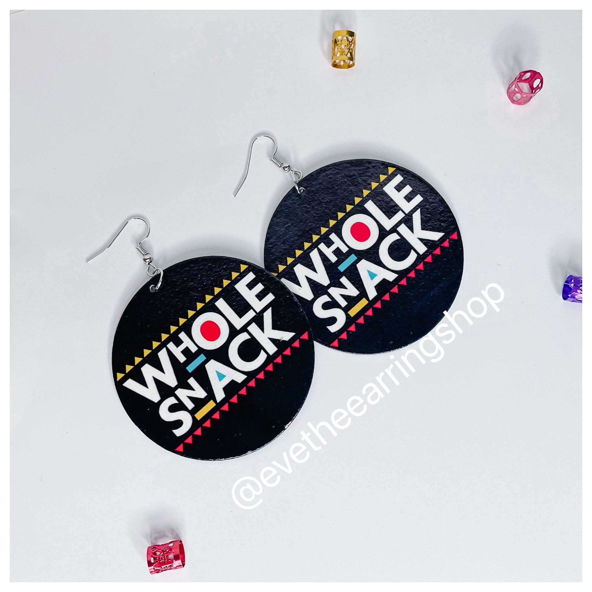 "I'm a Whole Snack" Wooden Earrings