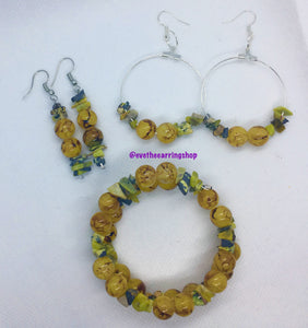 Earth Melody 3 Piece Fall Jewelry Set ( Featuring Aventurine Semi Precious Stone)