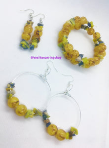 Earth Melody 3 Piece Fall Jewelry Set ( Featuring Aventurine Semi Precious Stone)