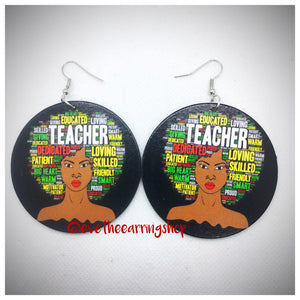 "Educated Teacher" Wooden Earrings