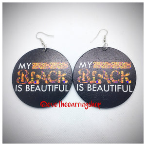 "Black Beauty" Wooden Earrings