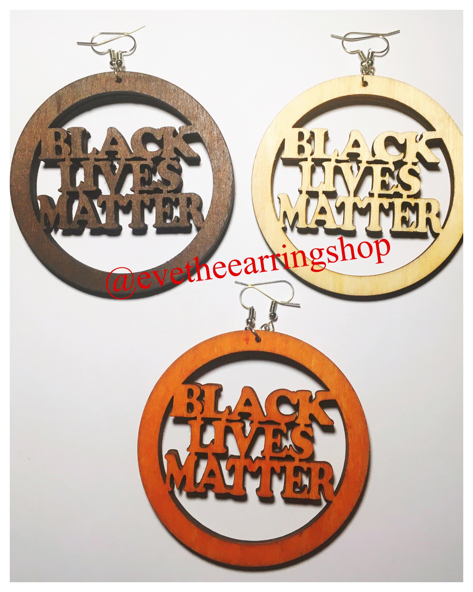 "BLACK LIVES MATTER" Wooden Earrings