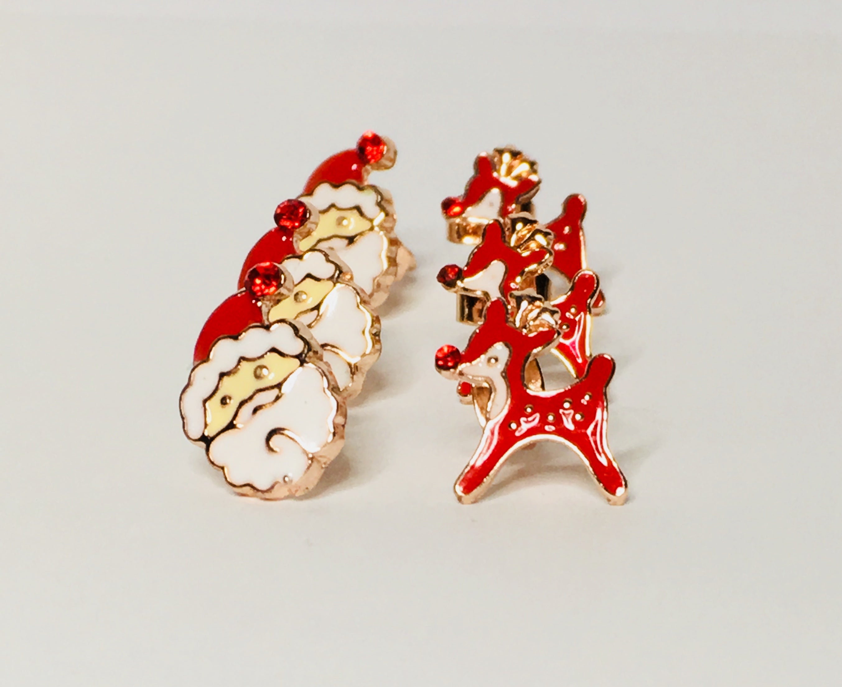 Reindeer Santa Claus Stud Earrings