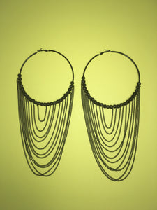 Boucles d'oreilles pendantes créoles et chaînes