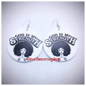 "Source of Strength" Wooden Earrings