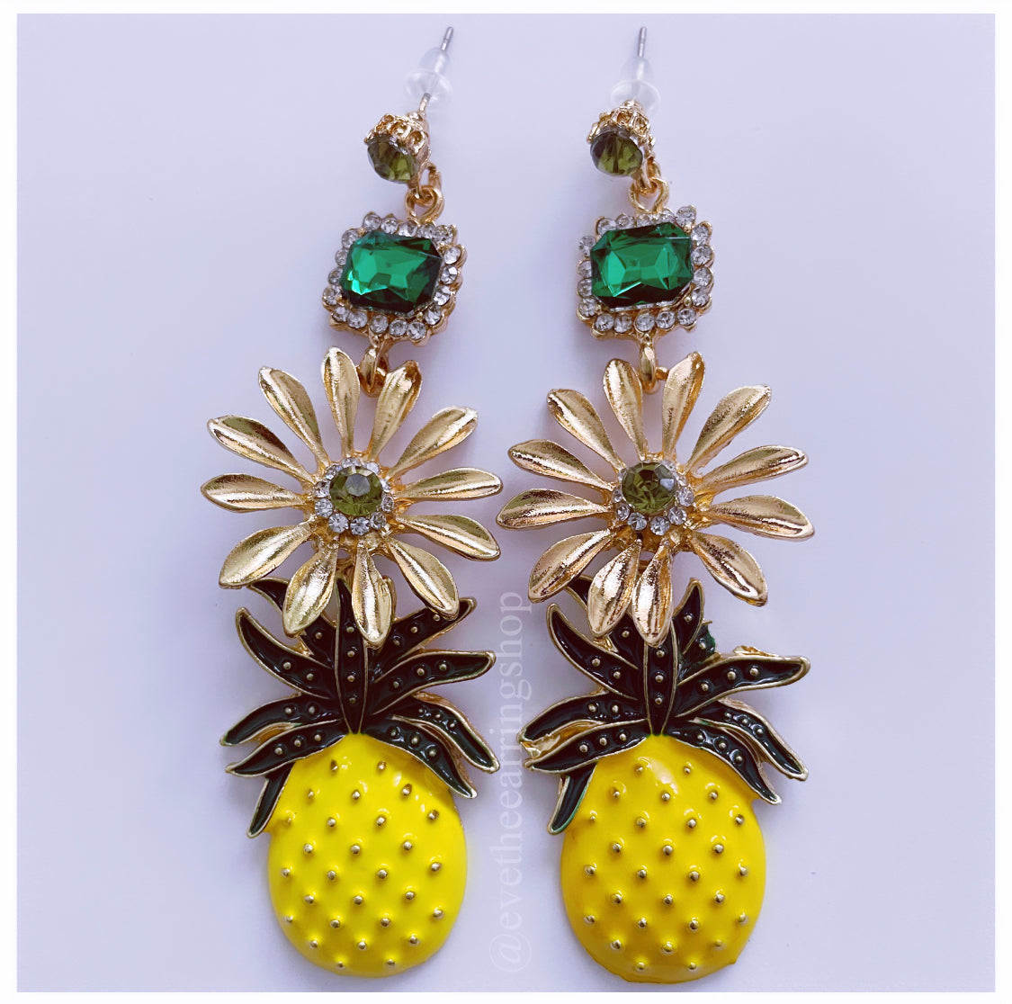 Boucles d'oreilles pendantes Passion Ananas