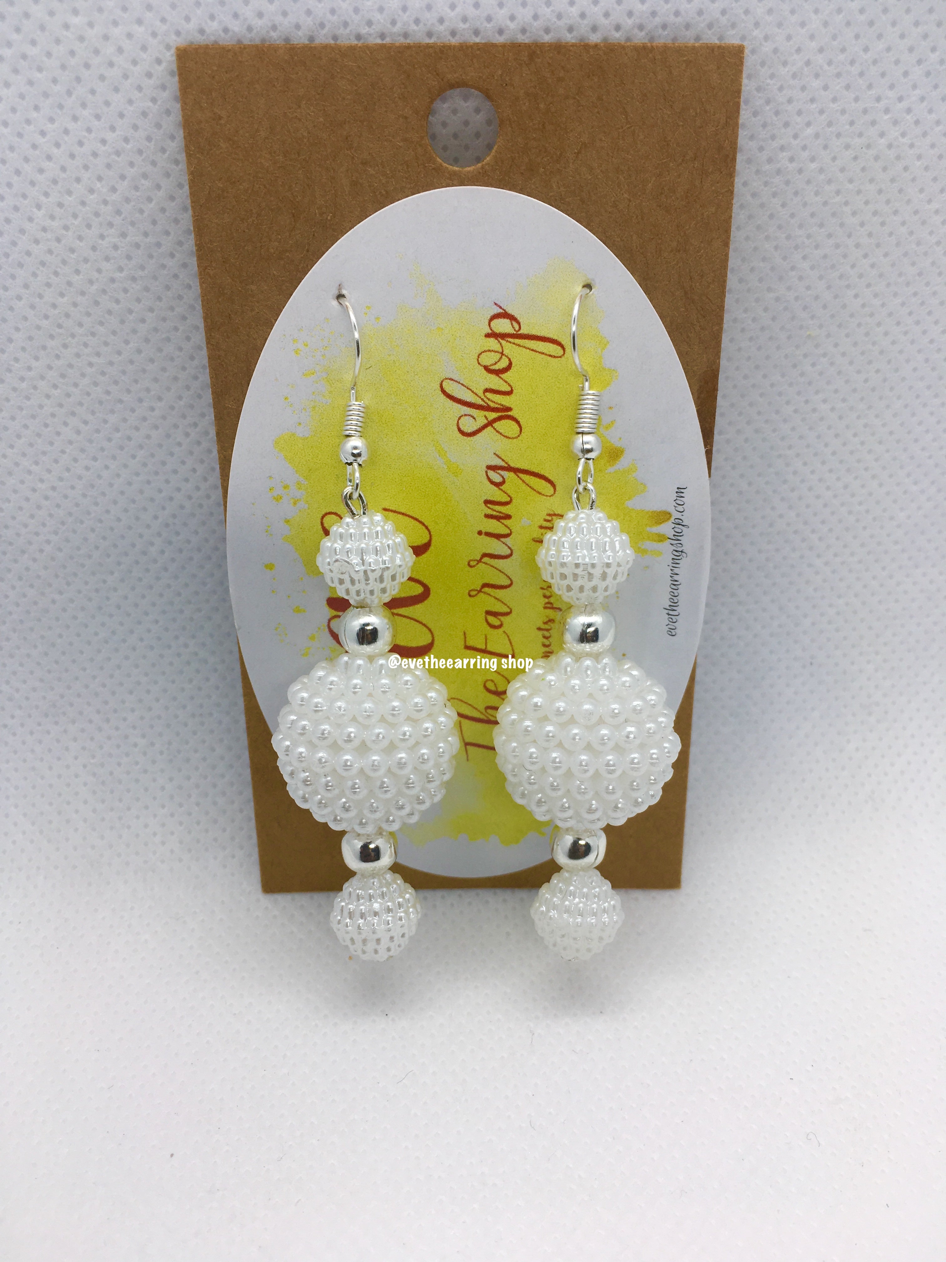 Boucles d'Oreilles Perles "QUEEN ANN" (Fait Main)