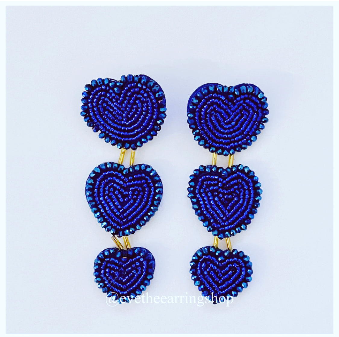 Boucles d’oreilles Tripple Hearts Handmade Mini Bead Stud (couleurs assorties)