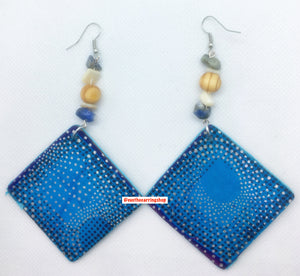 "ZALIKA" Fabric & Wood Handmade Earrings